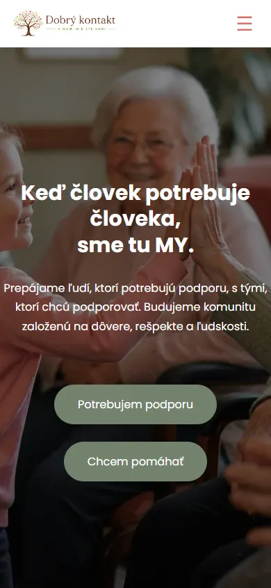 Mobilná verzia webu Dobrý kontakt