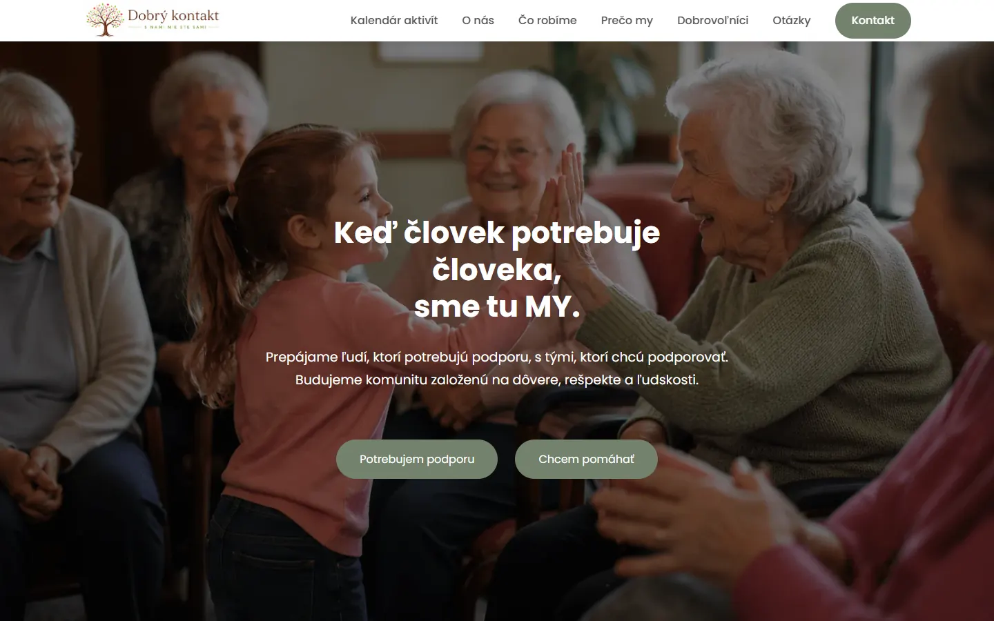 Desktopová verzia webu Dobrý kontakt